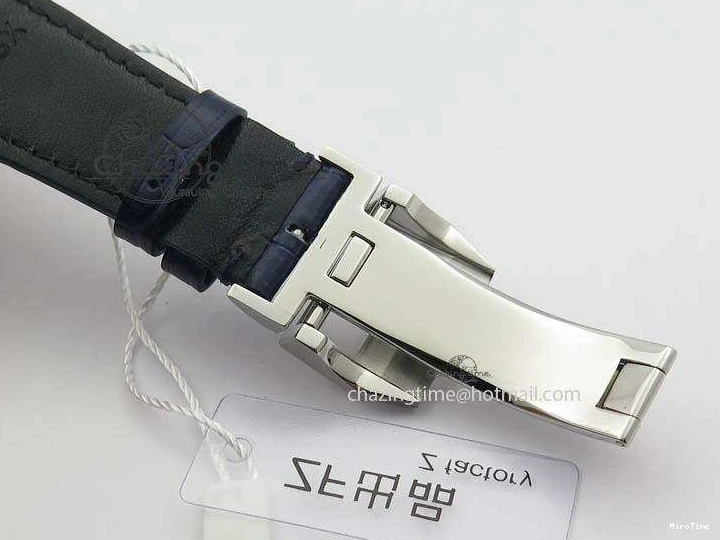 MIROTIME 0409 Pilot Chrono SS IW387809 ZF 1:1 Best Edition Silver Dial Blue Numbers On Blue Leather Strap A Lightweight 7263